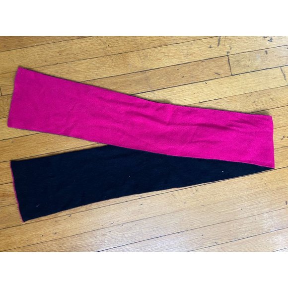 Ladies Amicale Pure Cashmere Pink/Black Scarf - Picture 3 of 3